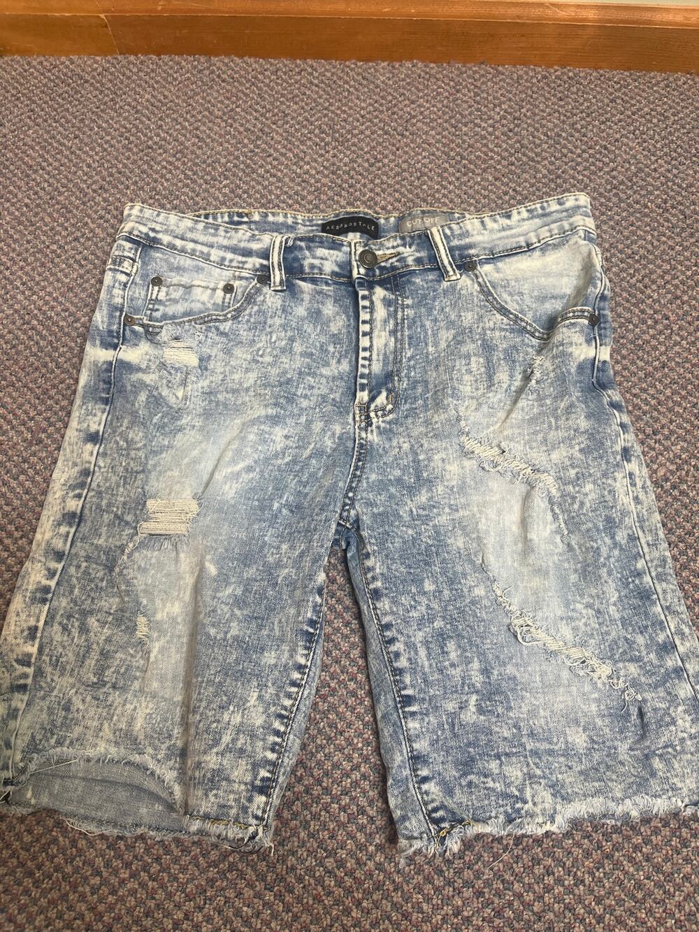 Aeropostale Men's Cut Off Denim Shorts Size 34